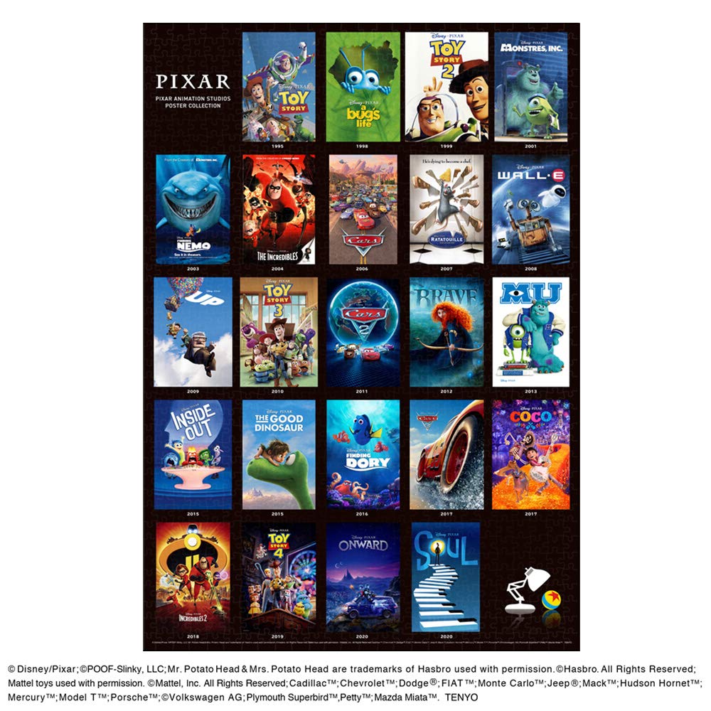 テンヨー(Tenyo) 【日本製】 1000ピース ジグソーパズル ディズニー&ディズニー/ピクサー PIXAR ANIMATION STUDIOS POSTER COLLECTION (51x73.5cm) D-1000-065 のり付き ヘラ付き サービスカード付き
