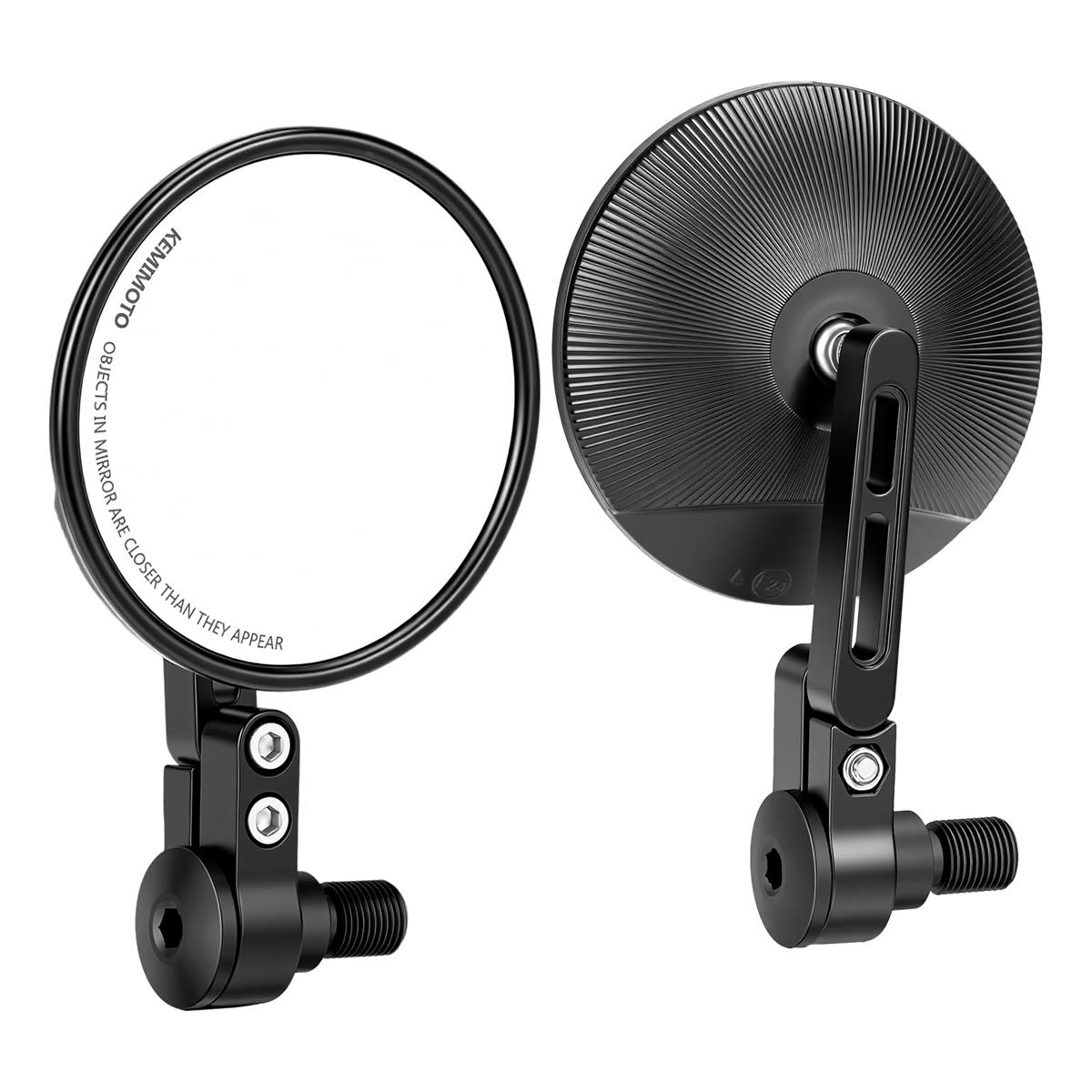 バイク バーエンドミラー YAMAHA ヤマハ用 MT-07/MT09(2013-2020)/MT10/MT01/MT125/XSR700/XSR900(2016-2021)/Niken/TMAX/FZ07/FZ09/FZ10/FZ1/FZ6/XJ6/XJR1300/XJR1200/XJ900/SMAX/YZF-R125 車検対応 丸型 左右セット 角度調整可能 KM3008 KEMIMOTO