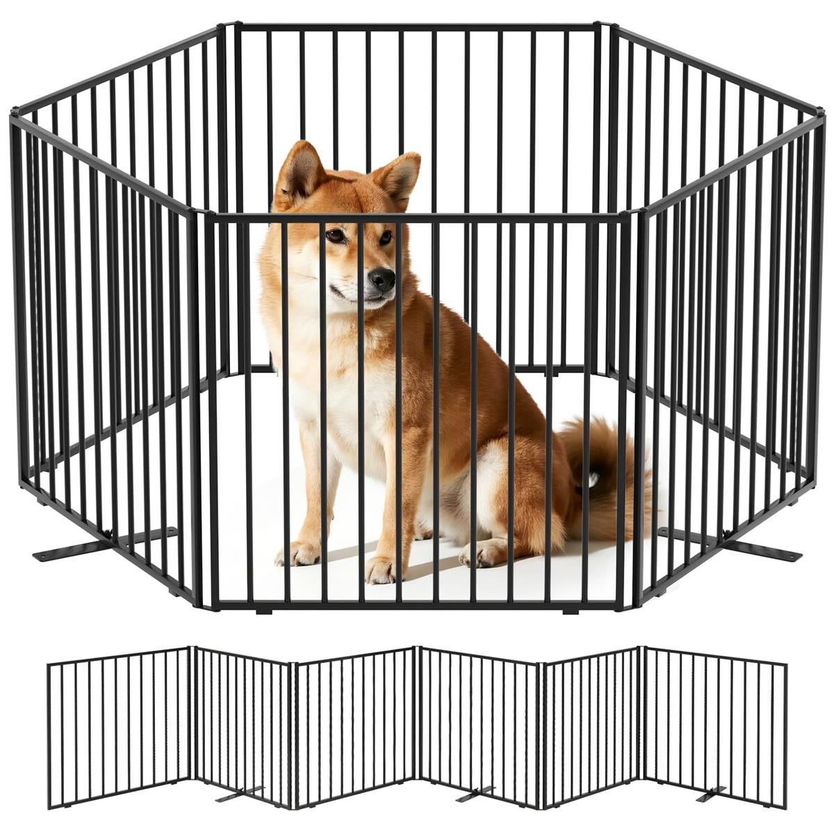 愛玩動物論理ゲート 室内外兼用 折りたたみ倶楽部 納める御徒面子付き添い人 難民キャンプ用 小型犬用 置くだけとり備える 幅298糎 高さ50糎 6ダイアログボックス 持っていく助けになる YocanPet