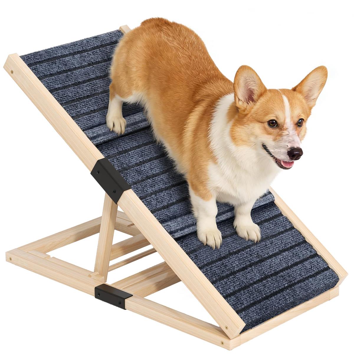 ペットスロープ 犬 スロープ 室内 ドッグステップ 小型犬・子犬専用 折りたたみ木製 ベッドソファ段差ケア 2段高さ調節 滑り止めマット付き 耐荷重20kg 長さ70cm 幅32cm 段差レス設計 Yocanpet