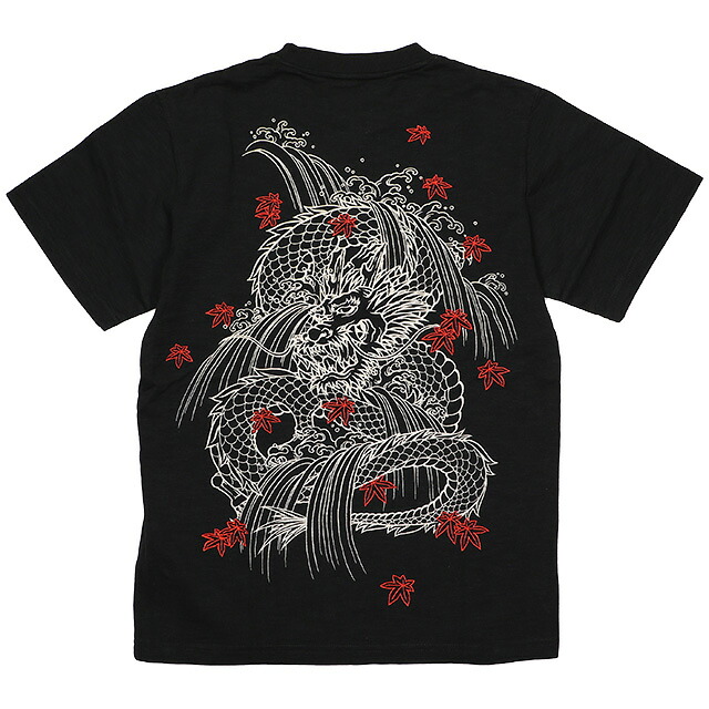 (クロップドヘッズ) CROPPED HEADS 紅葉龍柄TEE (SS:TEE)(911-37BK) Tシャツ 半袖 カットソー 国内正規品|LEVEL6