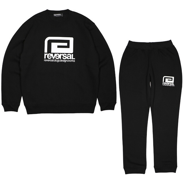 (リバーサル) reversal BIG MARK SWEAT CREW SET UP (SET UP)(rvbs035:038-BK) スウェット トレーナー セットアップ 上下 国内正規品｜LEVEL6