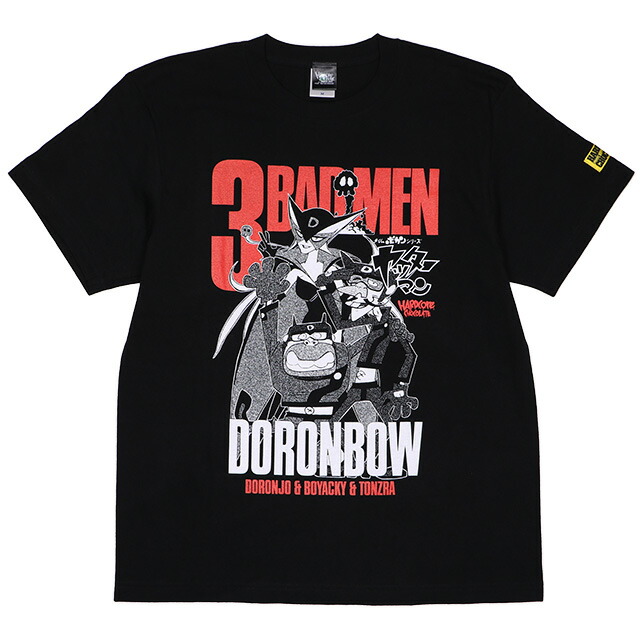 (ハードコアチョコレート) HARDCORE CHOCOLATE 3BAD MEN タイムボカンシリーズ悪玉ヒストリー (ブラック)(SS:TEE)(T-2310EM-BK) Tシャツ 半袖 カットソー アニメ 漫画 マンガ タツノコプロ 国内正規品画像