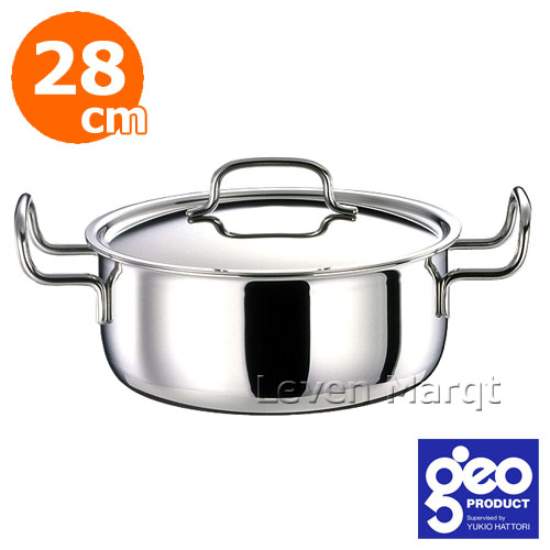【貨物輸送無料】ジオ・プロダクト geo product 両手なべ28糎(IH相応う)【蓋付き添い人/ポット/15年引き受ける】