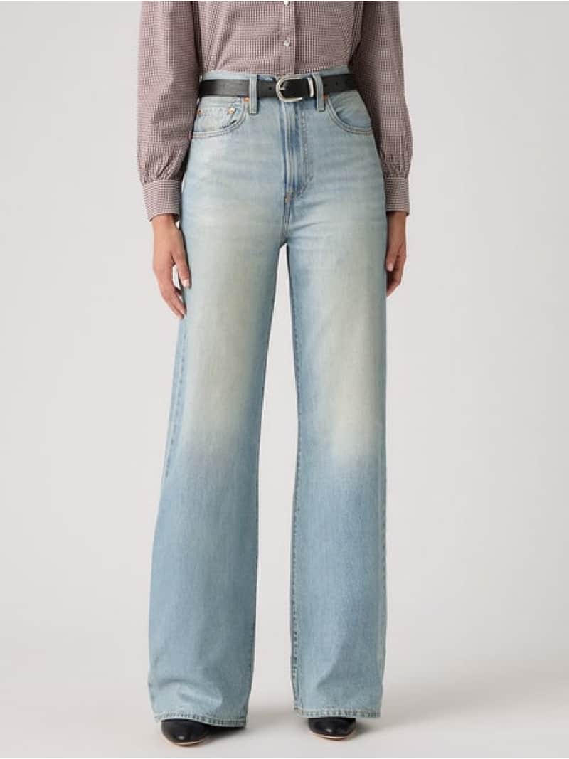 RIBCAGE WIDE LEG ジーンズ ライトインディゴ Levi's リーバイス パンツ ジーンズ・デニムパンツ ネイビー【送料無料】[ Fashion]