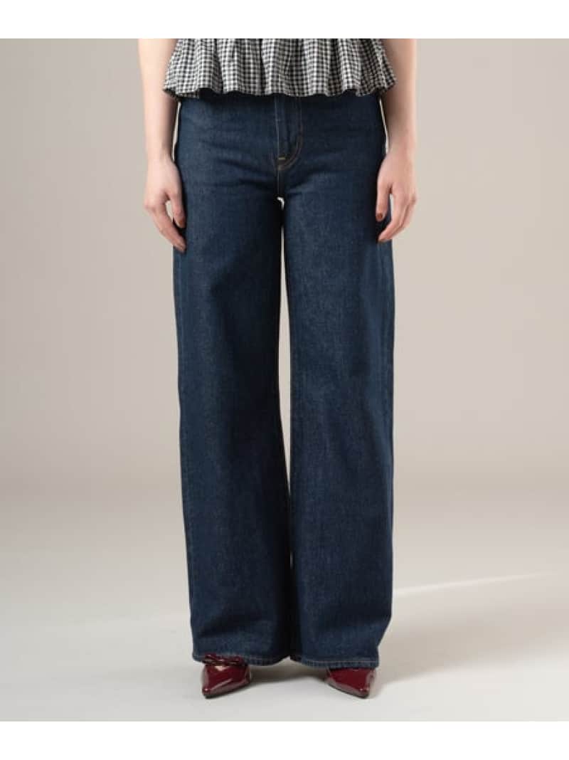 RIBCAGE WIDE LEG デニム ダークインディゴ Levi\u0027s リーヴァイズジーンズ ズボン下 デニム・ジーンズズボン下 黒いこと【貨物輸送無料】[ Fashion]