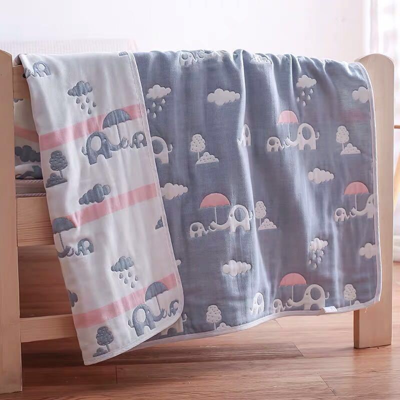 子供 6重ガーゼケット ブランケット タオルケット 通気性 軽量 掛け布団 110×110cm