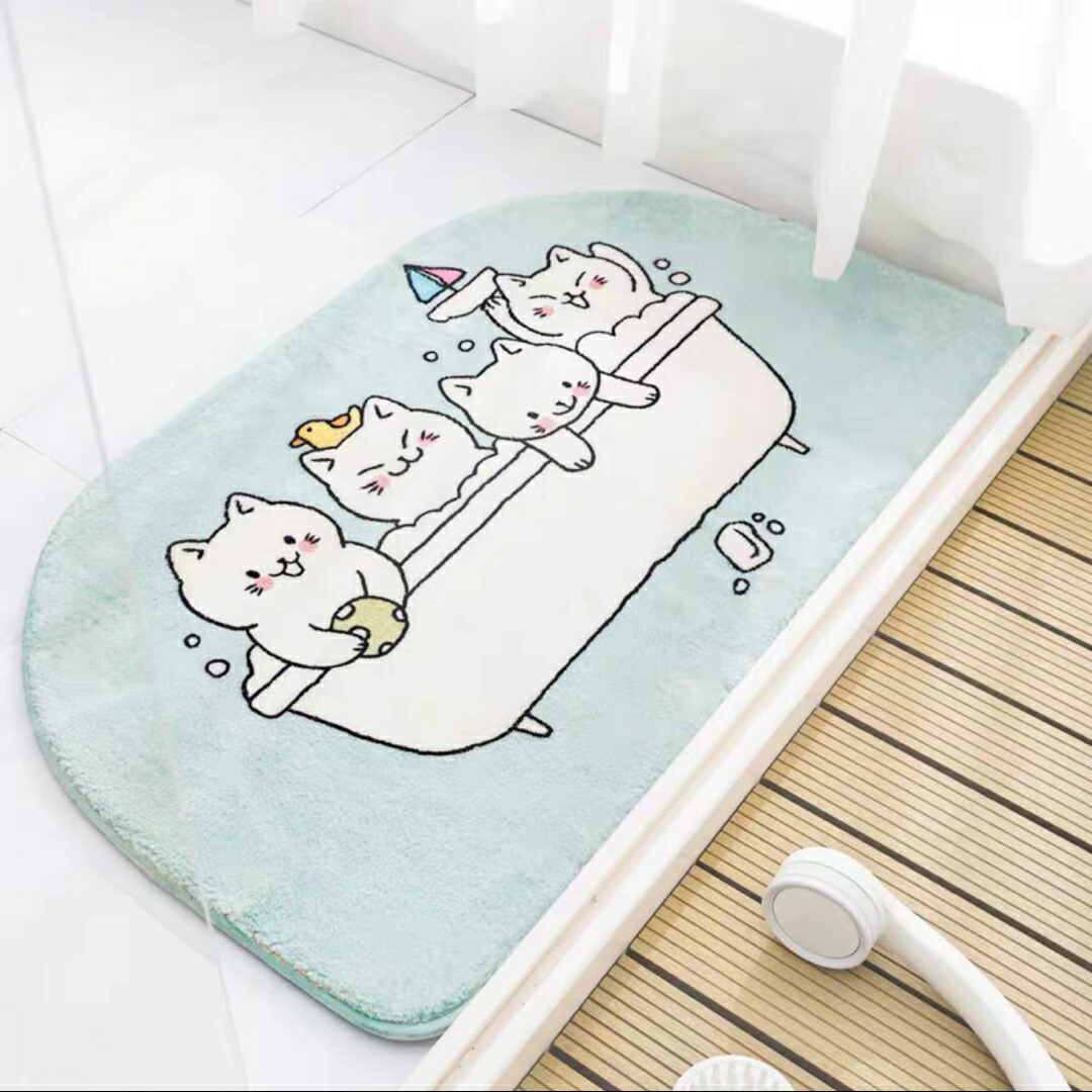 ラグマット リビングマット．猫　玄関マット．カーペット ．お風呂マット 猫柄雑貨