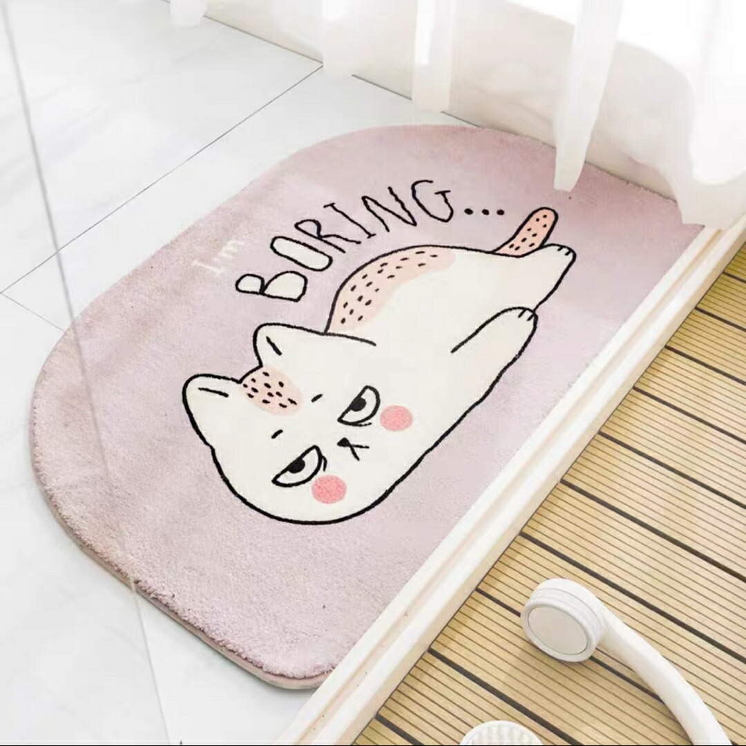 ラグマット リビングマット．猫　玄関マット．カーペット ．お風呂マット 猫柄雑貨