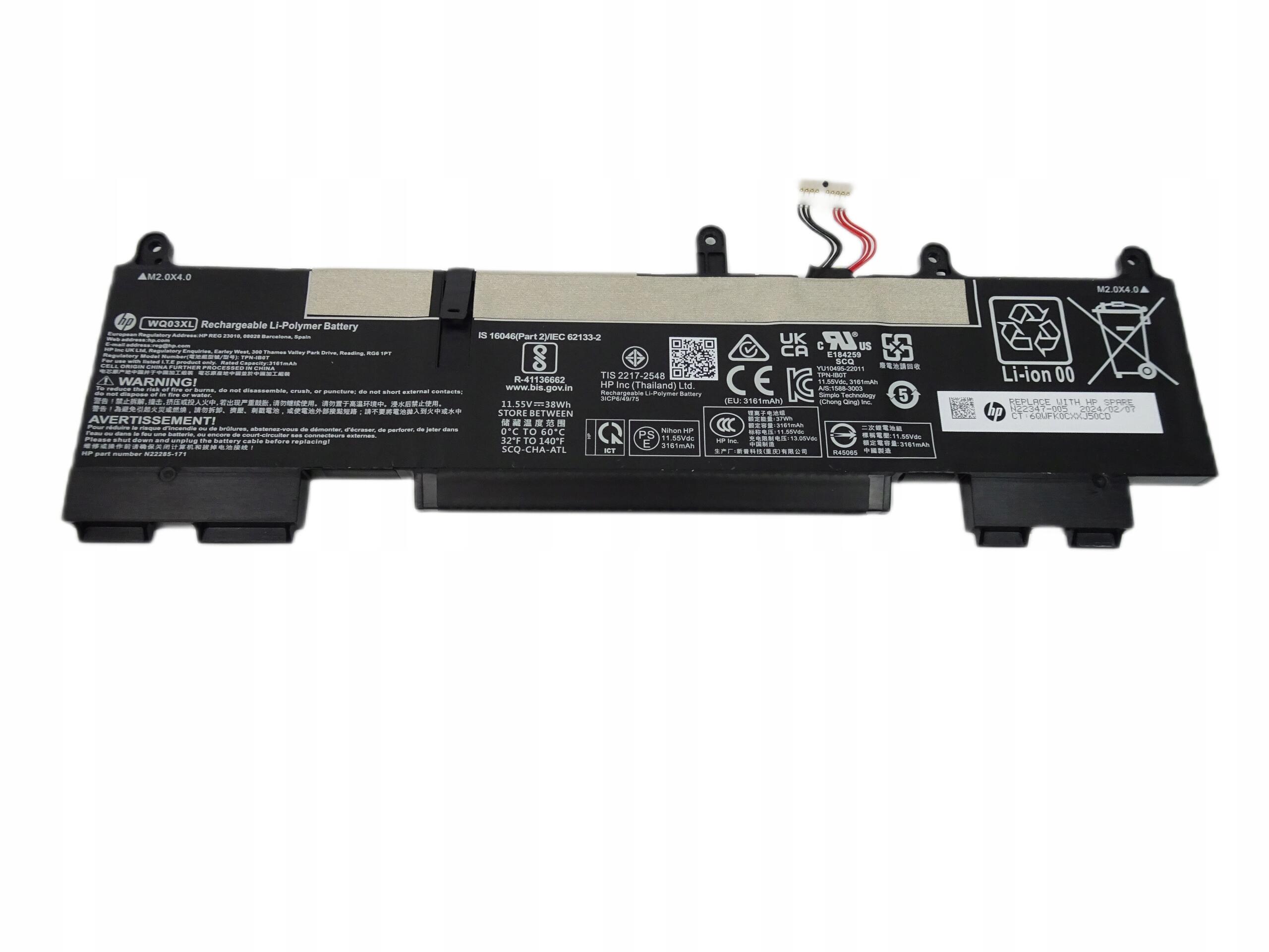 新品 純正 HP Elite x360 830 G10 内蔵バッテリー WQ03XL 11.55V 38Wh