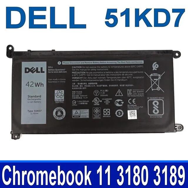純正新品 Dell デル Chromebook 3100 2-in-1 ノートパソコン 交換用内蔵 バッテリー 11.4V 42WH 51KD7 P28T001