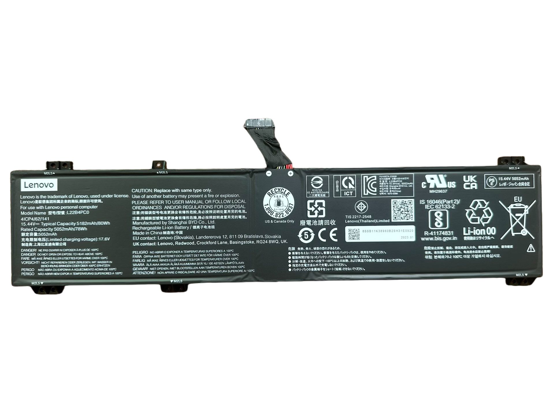 新品 Lenovo Y9000P IRX8/ARX8 2023 R9000P PIRX8/ARX8 2023 ThinkBook 16p G4 IRH/G5 IRX/ Legion Pro 5 16IRX8/16ARX8/16IRX9 Legion Pro 7 16IRX8H/16ARX8H/16IRX9H 完全無欠蓄電池 15.44V 80Wh L21M4マイコン7 L21L4マイコン7