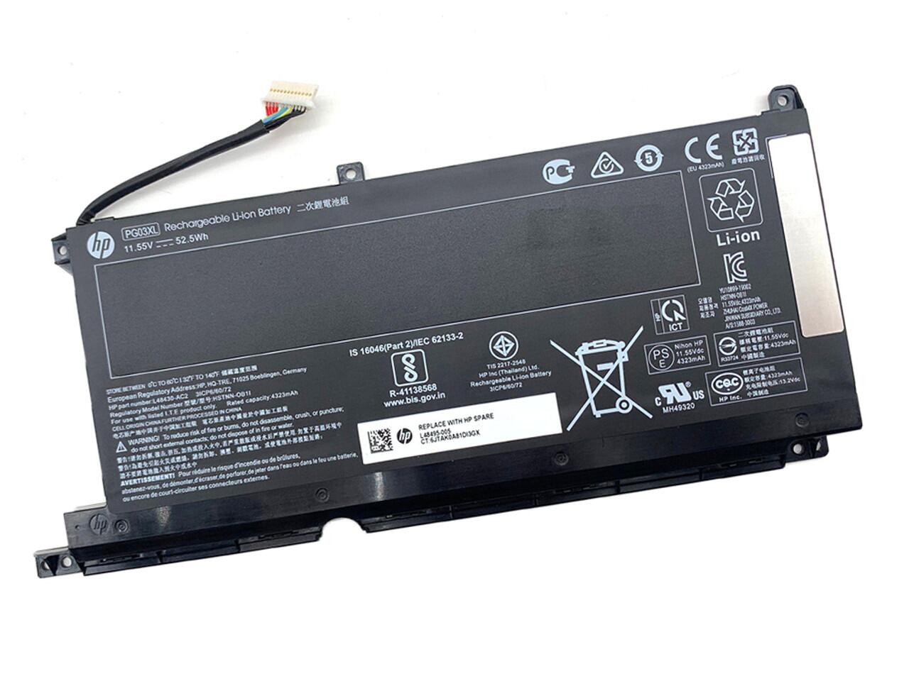 新品 HP Pavilion 15-cc000 15-cc100 Pavilion x360 14-cd0000 内蔵バッテリパック 11.55V 52.5Wh PG03XL｜Sinessy 店