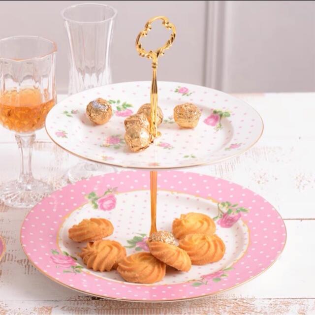ケーキ スタンド プレート2段セット アフタヌーンティー フルーツ トレー 皿