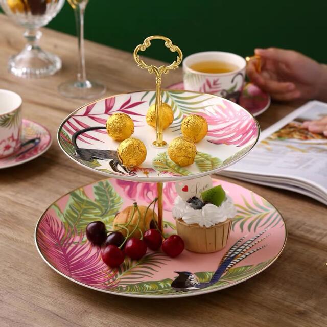 ケーキ スタンド プレート2段セット アフタヌーンティー フルーツ トレー 皿｜Sinessy 店 21,950円