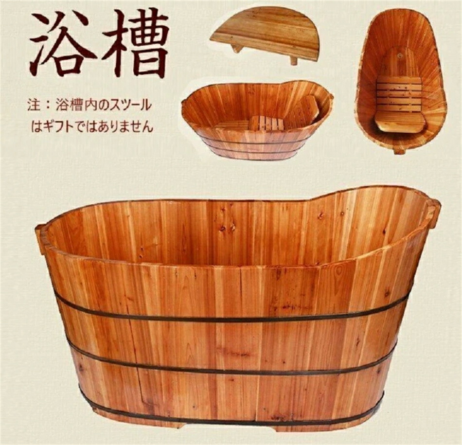 天然木製浴槽成人風呂バケツ 家庭用 大人用 バスタブ 浴槽 リラックス お風呂グッズ 蓋なし Sinessy 店 新生活用品 56,105円