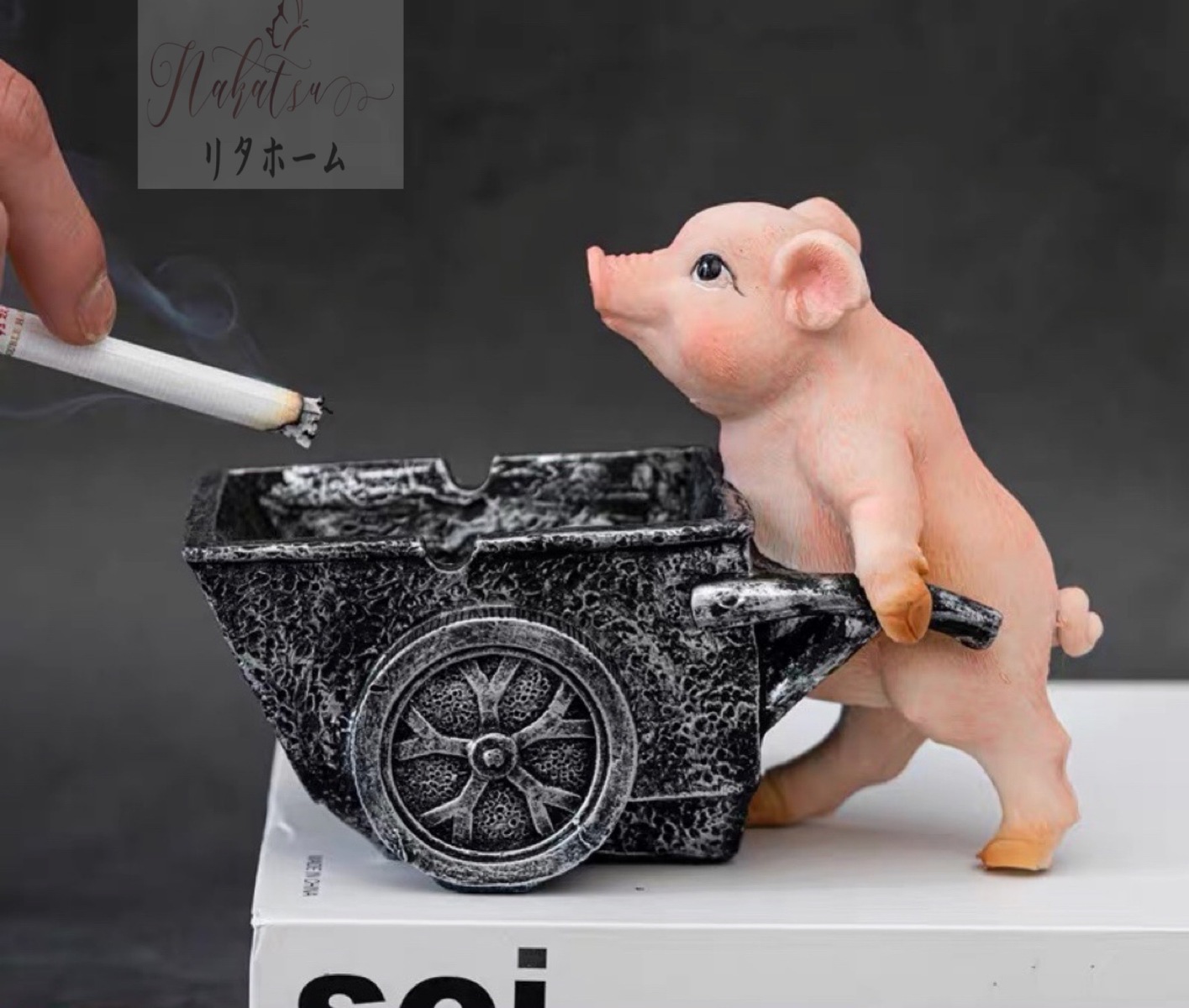 豚　灰皿 陶器製 ブタ　サングラス小物入れ 可愛い｜Sinessy 店 8,821円
