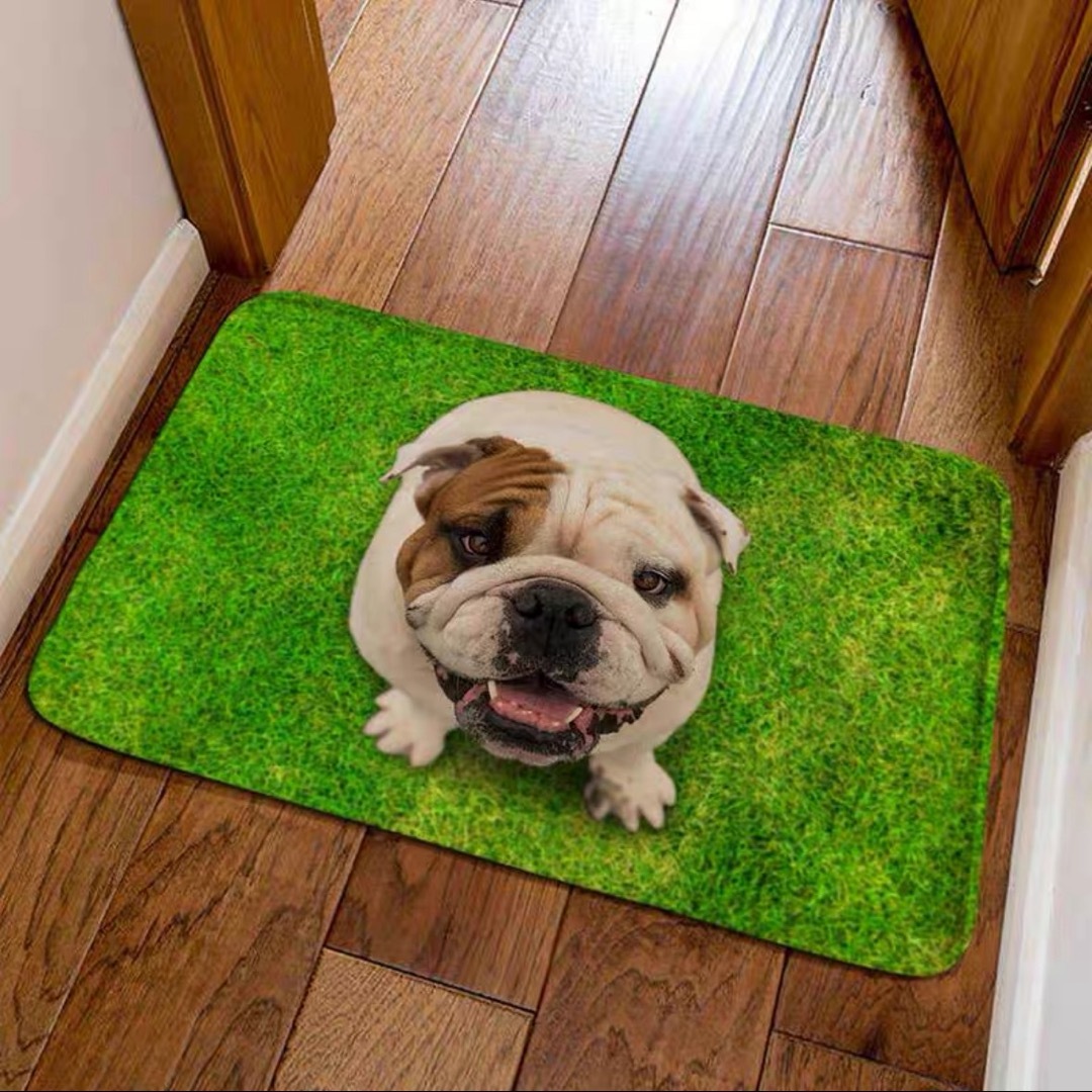 ラグカーペット ラグマット 40x60cm玄関マット ブルドッグ雑貨