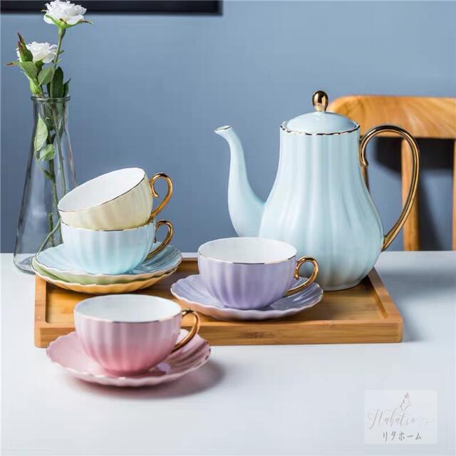 西洋ティー・コーヒーカップセット カップ&ソーサー4客セット 陶磁器ティーセット|Sinessy 店