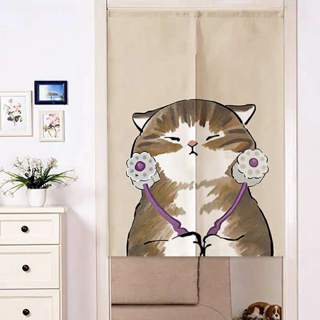 のれん ロング 暖簾 80&times;150 間仕切り ネコ　洋風 輸入雑貨 猫柄｜Sinessy 店 15,286円