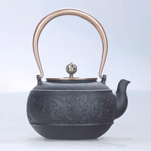 鋳鉄 鉄 急須 細工人手作り鉄瓶 湯わかし 提梁壺 茶壺 水壷 煮茶壷 茶道具
