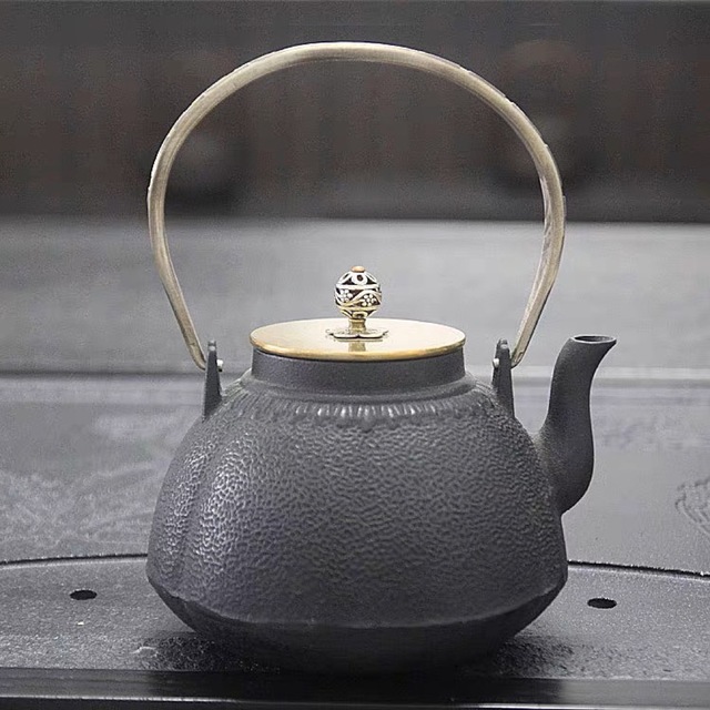 鋳鉄 鉄 急須 細工人手作り鉄瓶 湯わかし 提梁壺 茶壺 水壷 煮茶壷 茶道具