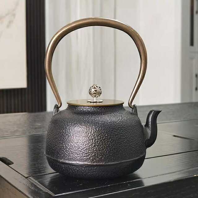 鋳鉄 鉄 急須 細工人手作り鉄瓶 湯わかし 提梁壺 茶壺 水壷 煮茶壷 茶道具