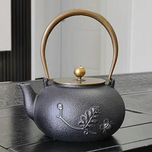 鋳鉄 鉄 急須 職人手作り鉄瓶 やかん 提梁壺 茶壺 水壷 煮茶壷 茶道具