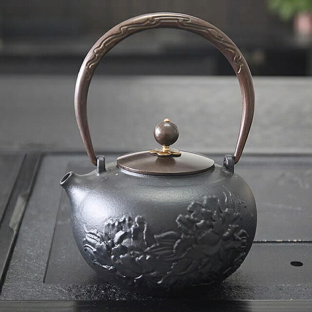 鋳鉄 鉄 急須 細工人手作り鉄瓶 湯わかし 提梁壺 茶壺 水壷 煮茶壷 茶道具