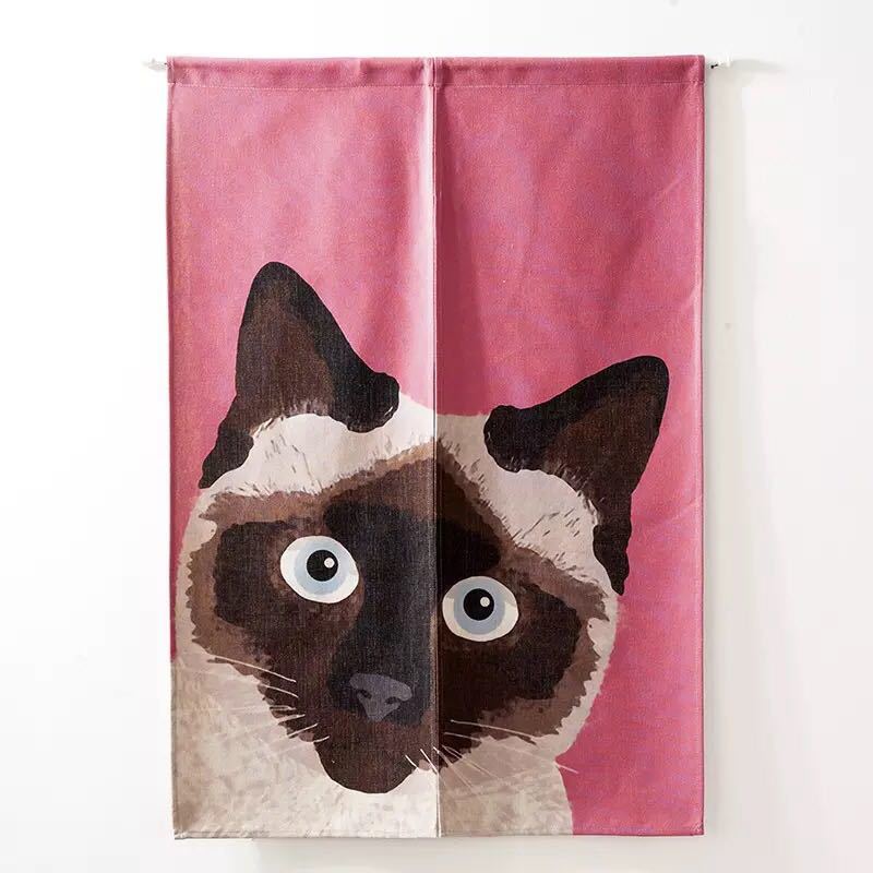のれん ロング 貸し 85×120 可愛らしい 中仕切り 洋風 猫柄