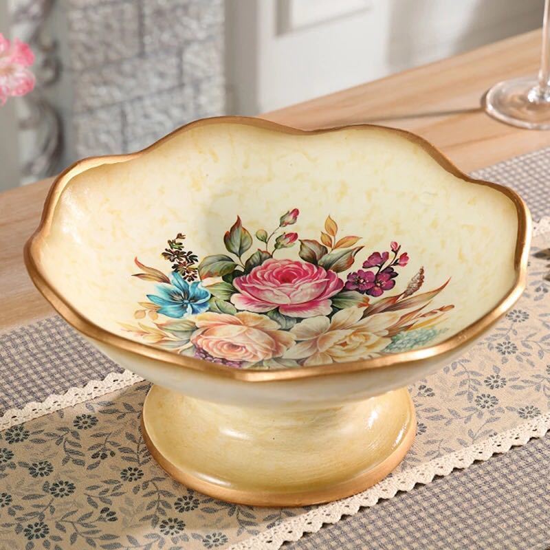 御前上等果物皿 黄金時代皿 御菓子皿、フルーツ一皿、花柄晴れ晴れしい～果物カゴ 御菓子鉢