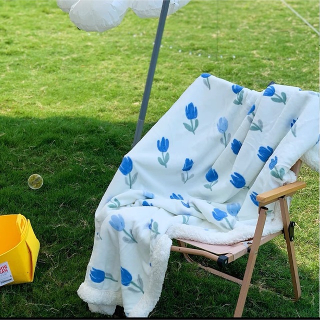 可愛い 毛布ブランケット ひざ掛け かけ布団100x150 暖かい チューリップ