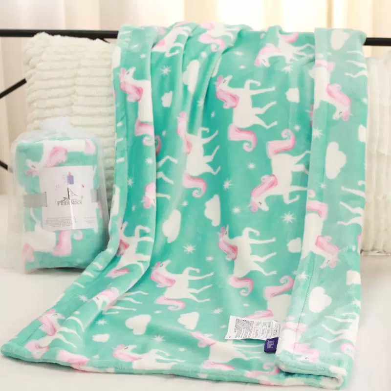 可愛い 毛布ブランケット ひざ掛け かけ布団70x100 暖かい ユニコーン