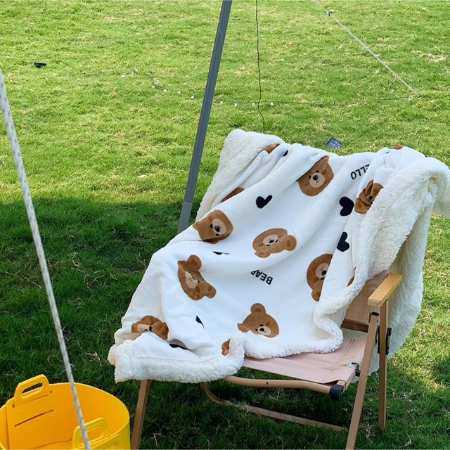 可愛い 毛布ブランケット ひざ掛け かけ布団100x150 暖かい 熊