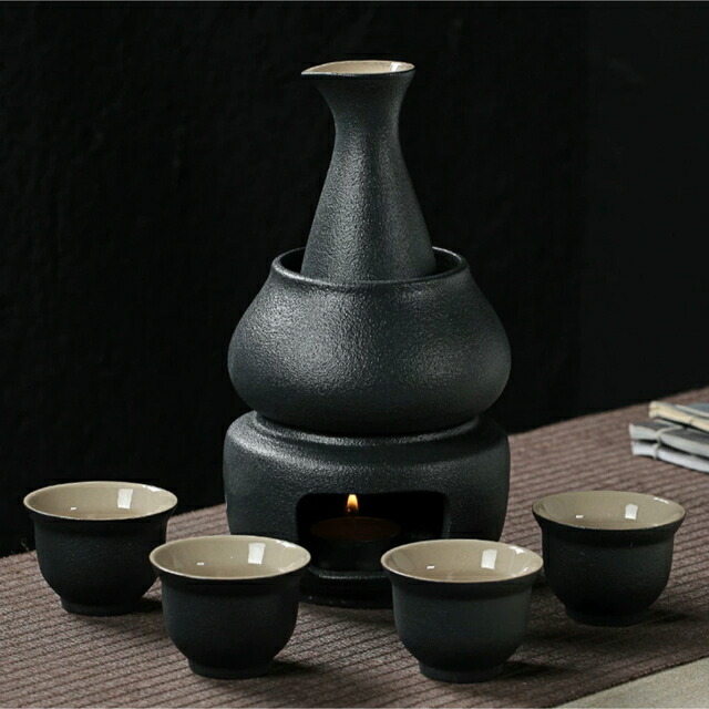 酒器7点セット 陶器 酒燗器付き 徳利 熱燗 冷酒 高級感 清酒用 酒器セット