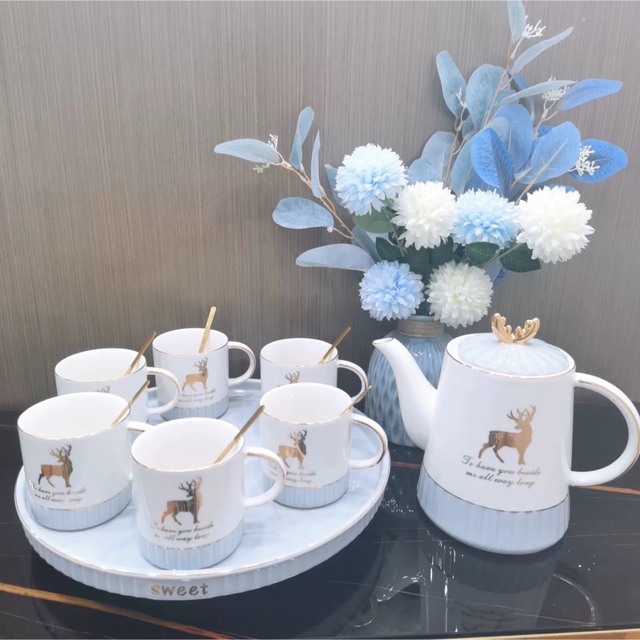 ティー・コーヒーカップセット カップ6客セット ．陶磁器ティーセット｜Sinessy 店