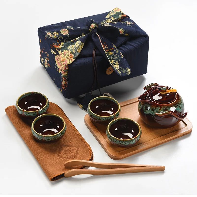 4客茶器揃 湯呑 急須 ポット ．茶器セット ティーセット