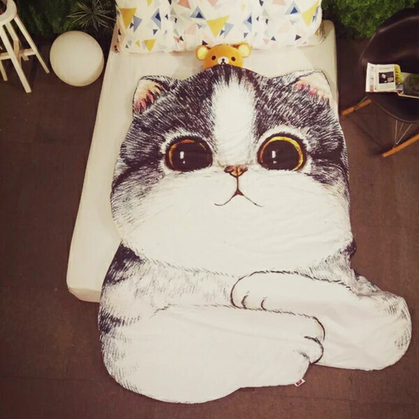 ＊可愛い 猫ちゃん毛布ブランケット 防寒対策 ひざ掛け 夏かけ布団170x235cm