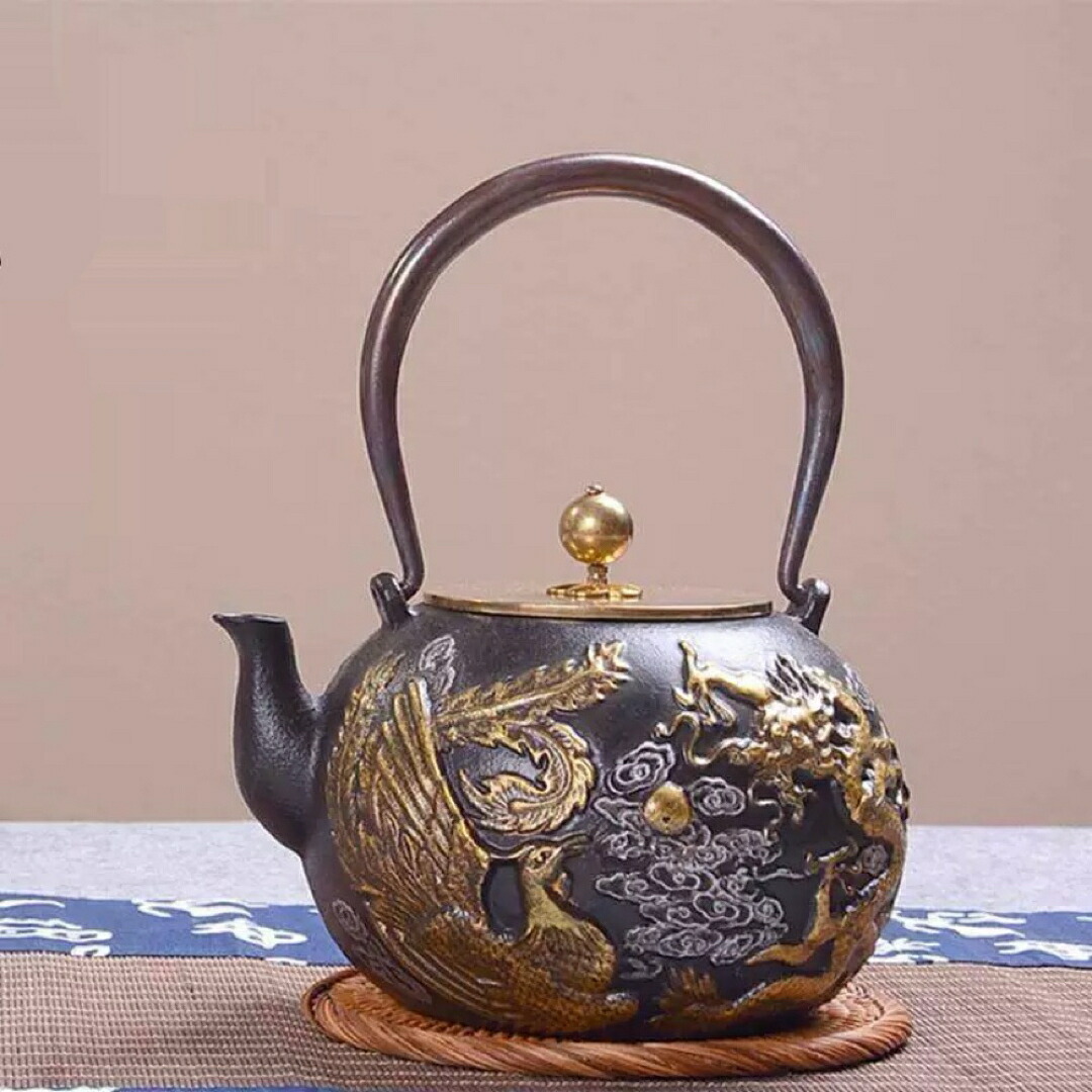 鋳鉄製鉄瓶 急須鉄瓶 手作り 老鉄瓶 やかんを沸かす 提梁鉄瓶 お茶の道具