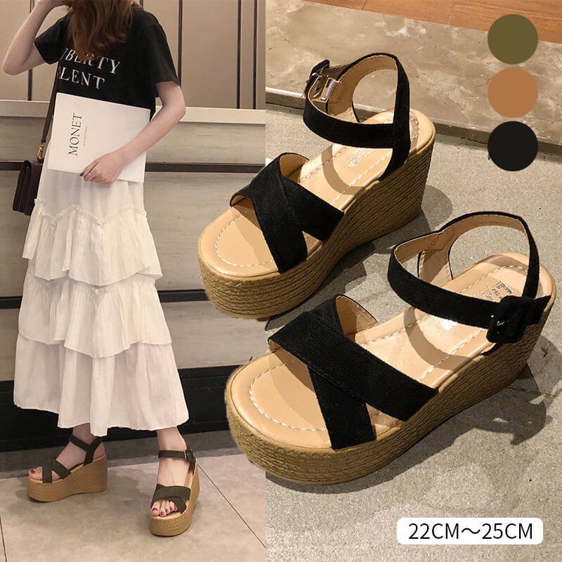 楽天市場】サンダル レディース 厚底 9cm ヒール ジュートサンダル