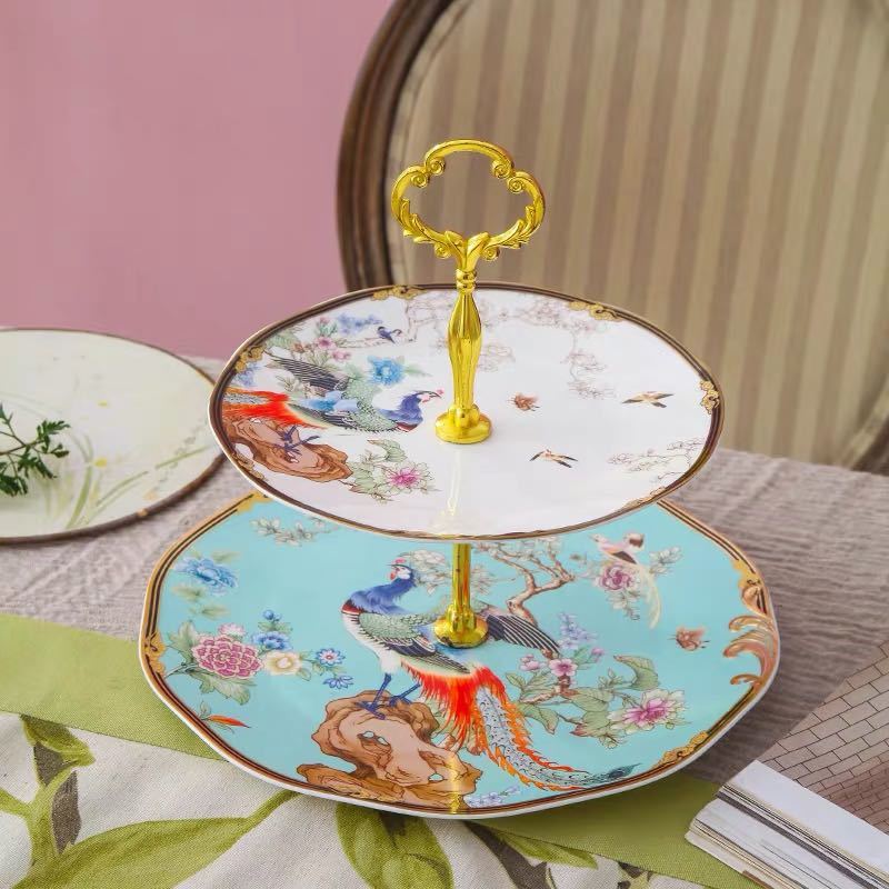 楽天市場】アフタヌーンティー 2段スタンド ピンク皿大24.2cm 皿小17.2