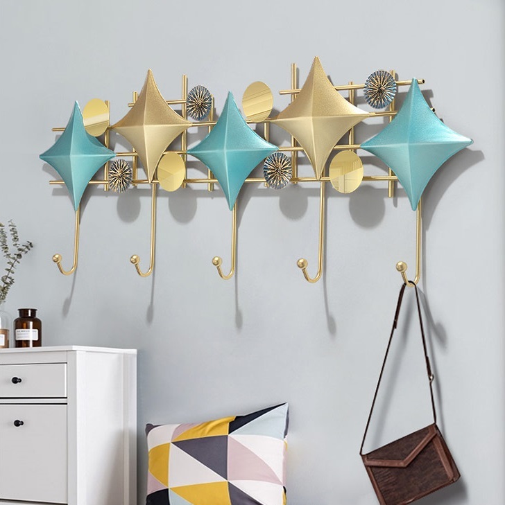 部屋の入り口納める 飾りつけ引っ掛かり 厚地の外套ハンガー 厚地の外套掛け 鳥打ち帽掛け 袋掛け 部屋の入り口 diy壁面納める かざり付けるウォール引っ掛かり 金属元素芸術品 手作り