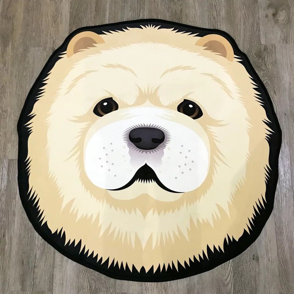 リビングマット 玄関マットカーペット．お風呂マット 犬柄雑貨 80cm．チャウ・チャウ