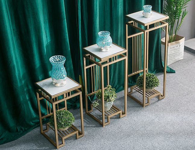 飛び切り人造マーブルコンソール時刻表 花台 部屋の入り口時刻表  植木置き 幅32糎 3点仕掛ける