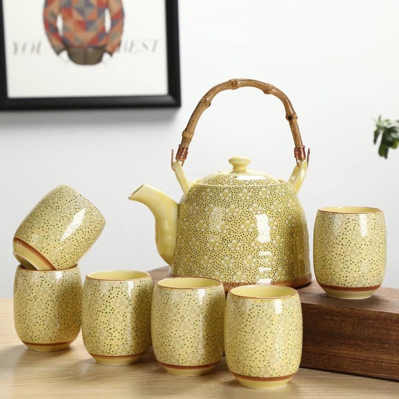 6客茶器揃 湯呑 急須 ポット ．茶器セット ティーセット｜Sinessy 店