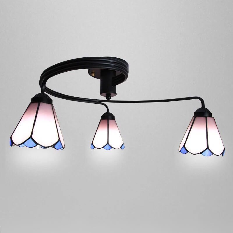 ステンドグラス．ペンダントライト豪華天井照明ステンドグラスランプ ガラス工芸品 電源直結タイプ