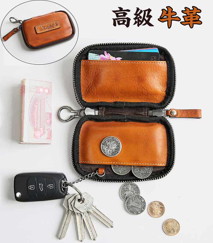 小銭入れ コインケース キーリング付き 本革 牛革 高級レザー 小銭入れ カード入れ 小銭 一体型 カードケース キーケース キーリング マルチケース ミニ財布 財布 カードケース おしゃれ Sinessy 店 新生活用品