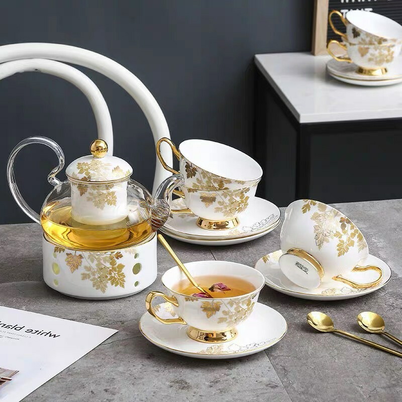 高級西洋ティー・コーヒーカップセット カップ＆ソーサー4客セット 陶磁器ティーセット