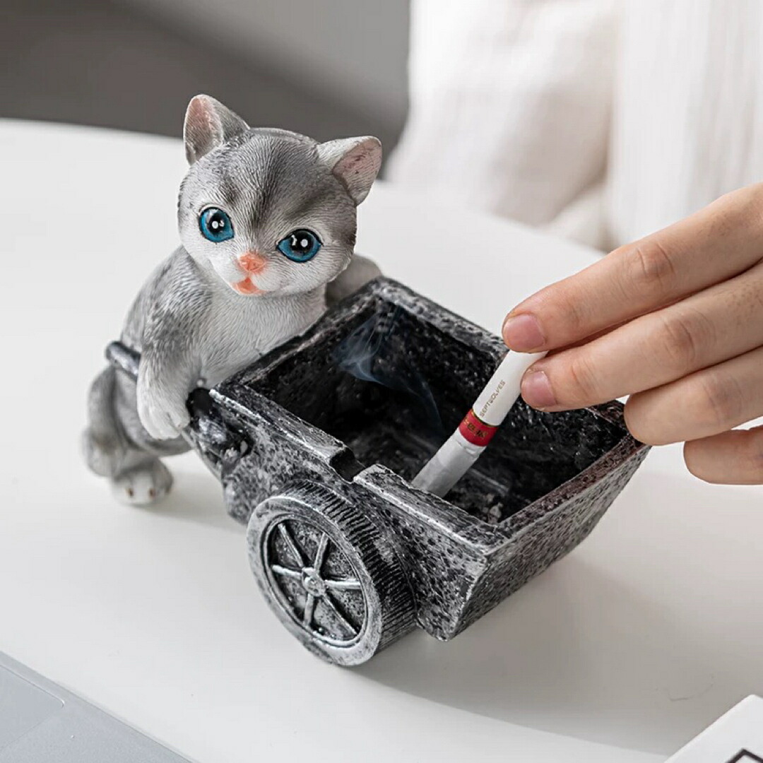 猫 置物 小物入れドッグ ネコ 収納ボックス 卓上収納 雑貨収納 かご 灰皿｜Sinessy 店