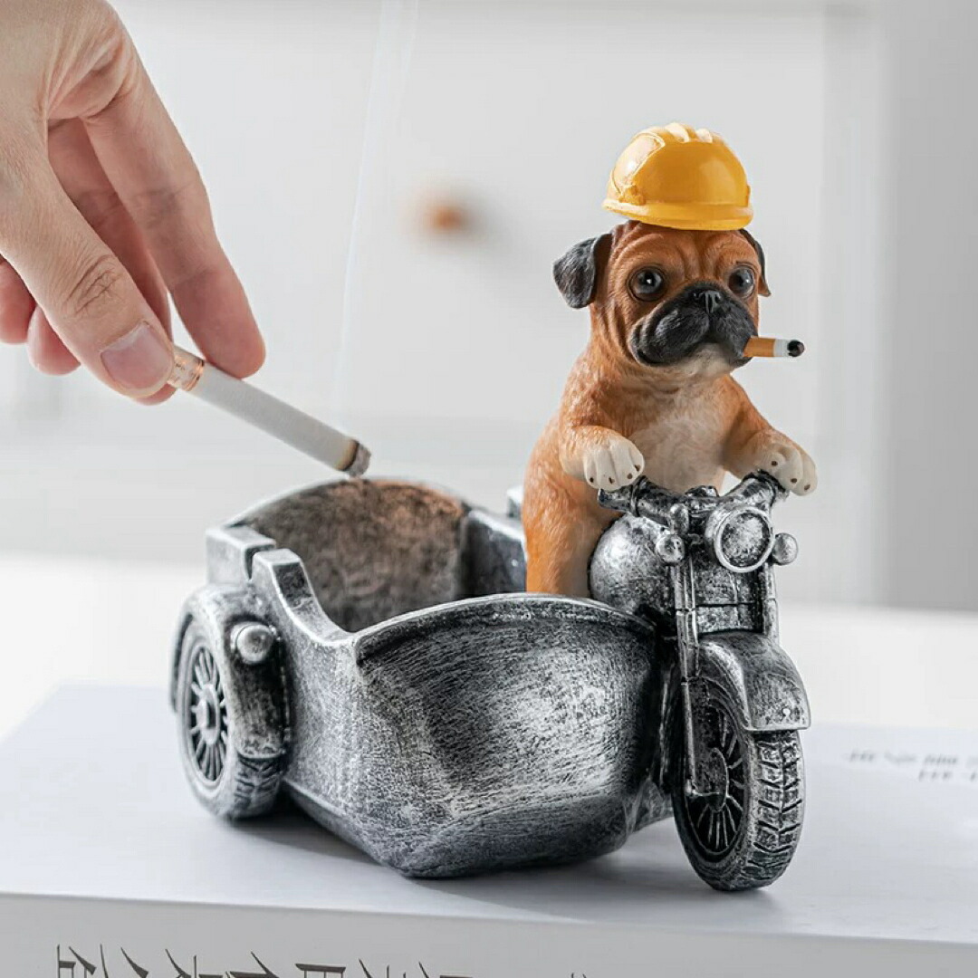 パグ 置物 小物入れドッグ 犬 収納ボックス 卓上収納 雑貨収納 かご 灰皿